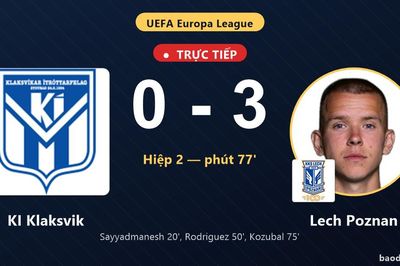 TRỰC TIẾPTrực tiếp KI Klaksvik vs Lech Poznan: Lech Poznan nới rộng cách biệt 0-3