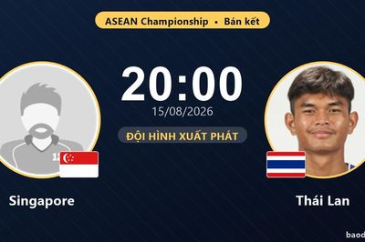 TRỰC TIẾPTrực tiếp Singapore vs Thái Lan: Đội hình xuất phát