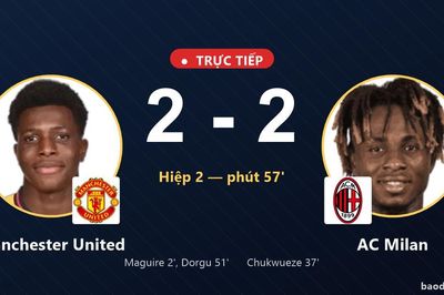 TRỰC TIẾPTrực tiếp Manchester United vs AC Milan: AC Milan gỡ hòa 2-2