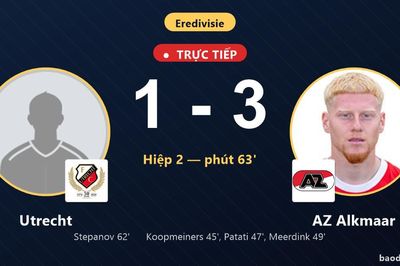 TRỰC TIẾPTrực tiếp Utrecht vs AZ Alkmaar: Utrecht rút ngắn cách biệt 1-3