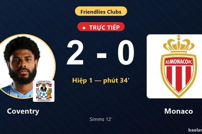 TRỰC TIẾPTrực tiếp Coventry vs Monaco: Coventry nhân đôi cách biệt