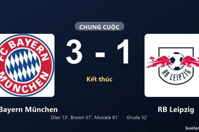 Thống kê trận đấu FC Bayern München 3-1 RB Leipzig: Jamal Musiala tỏa sáng, FC Bayern München giành trọn 3 điểm