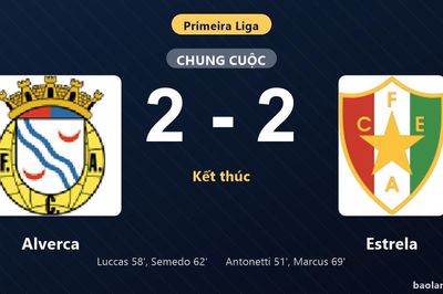 Thống kê trận đấu Alverca 2-2 Estrela: Màn rượt đuổi tỷ số mãn nhãn