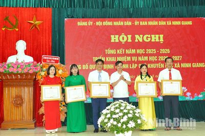 Các xã Ninh Giang, Cát Thành tổng kết năm học 2025-2026 và thành lập Quỹ Khuyến học