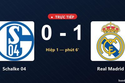 TRỰC TIẾPTrực tiếp Schalke 04 vs Real Madrid: Real Madrid dẫn 1-0