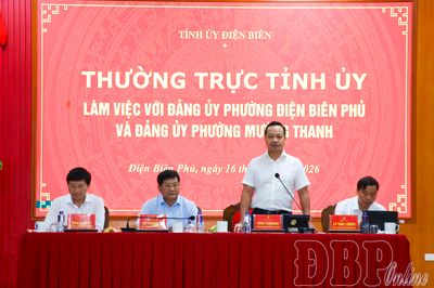 Thường trực Tỉnh ủy làm việc với Đảng ủy phường Điện Biên Phủ và phường Mường Thanh