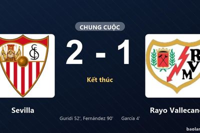 Thống kê trận đấu Sevilla 2-1 Rayo Vallecano: Sevilla ngược dòng ngoạn mục