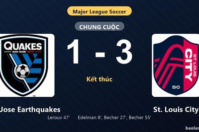 Thống kê trận đấu San Jose Earthquakes 1-3 St. Louis City: S. Becher tỏa sáng, St. Louis City giành trọn 3 điểm