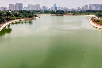 Nhìn từ trên cao hồ điều hòa 717 tỷ đồng phía Tây Bắc Hà Nội