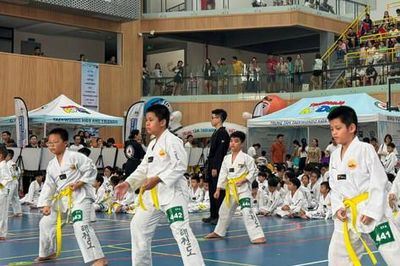 Gần 700 võ sinh tranh tài tại kỳ thi thăng cấp đai Taekwondo