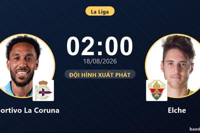 TRỰC TIẾPTrực tiếp Deportivo La Coruna vs Elche: Đội hình xuất phát