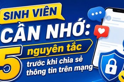 Infographic Sinh viên cần nhớ: 5 nguyên tắc trước khi chia sẻ thông tin trên mạng
