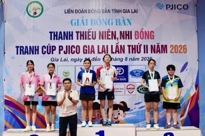 Giải bóng bàn Cúp PJICO Gia Lai 2026: CLB C3KT Kon Tum vô địch toàn đoàn