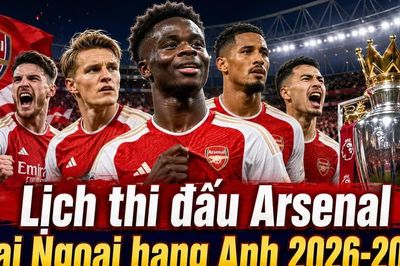 Lịch thi đấu Arsenal tại Ngoại hạng Anh 2026-2027 đầy đủ 38 vòng