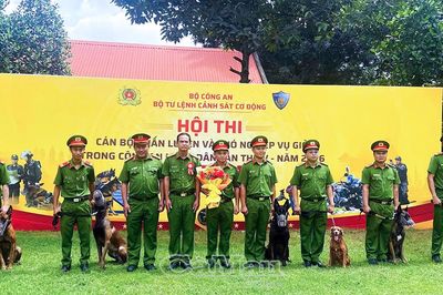 Công an Cà Mau giành hạng Ba tại Hội thi Cán bộ huấn luyện, chó nghiệp vụ giỏi CAND