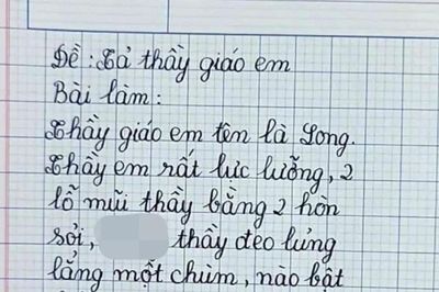Học trò lớp 2 viết bài văn tả thầy giáo với chi tiết khiến giáo viên chấm bài 'đỏ mặt'