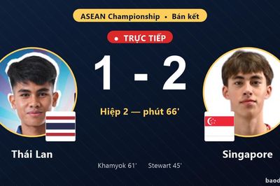 TRỰC TIẾPTrực tiếp Thái Lan vs Singapore: Singapore vượt lên dẫn trước