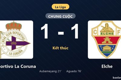 Thống kê trận đấu Deportivo La Coruna 1-1 Elche: Hai đội chia điểm