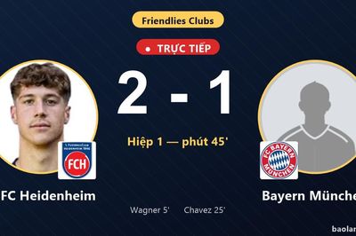 TRỰC TIẾPTrực tiếp 1. FC Heidenheim vs Bayern München: Hiệp 2 bắt đầu, 1. FC Heidenheim dẫn 2-1