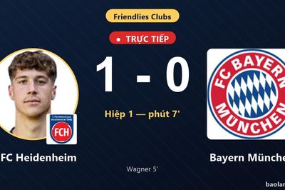 TRỰC TIẾPTrực tiếp 1. FC Heidenheim vs Bayern München: 1. FC Heidenheim mở tỷ số