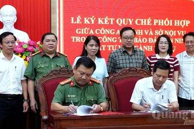 Ký kết quy chế phối hợp giữa Công an tỉnh và Sở Nội vụ