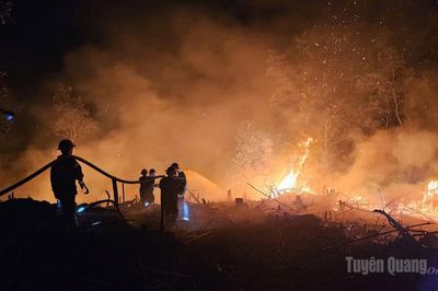 Cháy rừng trong đêm tại phường Hà Giang 1