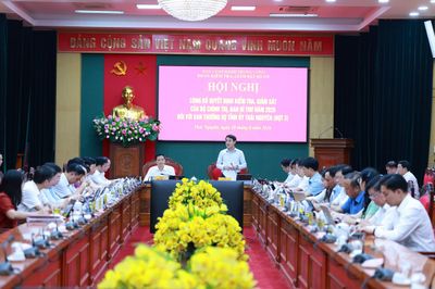 Công bố Quyết định kiểm tra, giám sát đối với Ban Thường vụ Tỉnh ủy Thái Nguyên