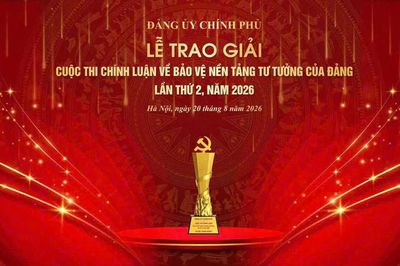 Đảng uỷ Chính phủ trao giải Cuộc thi chính luận bảo vệ nền tảng tư tưởng của Đảng tối 20/8
