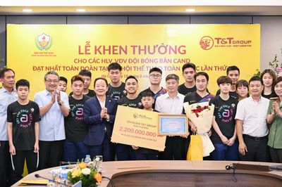 Đội bóng bàn CAND nhận thưởng hơn 2,2 tỷ đồng sau thành tích ấn tượng