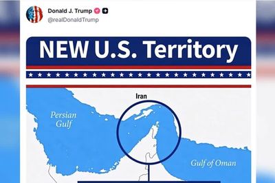 Ông Trump đăng bản đồ eo biển Hormuz với dòng chữ 'lãnh thổ mới của Mỹ'