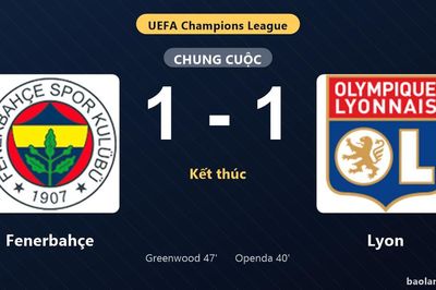 Thống kê trận đấu Fenerbahçe 1-1 Lyon: Hai đội chia điểm