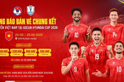 Vé chung kết Việt Nam - Thái Lan trên sân Mỹ Đình: Giá cao nhất 1,5 triệu đồng, mở bán từ 14h ngày 20/8