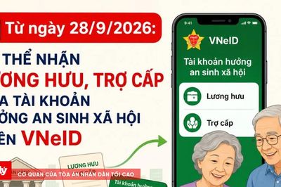 Nhận lương hưu, trợ cấp qua tài khoản VNeID từ ngày 28/9/2026