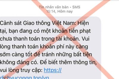 Cảnh giác với lừa đảo nộp phạt giao thông qua tin nhắn