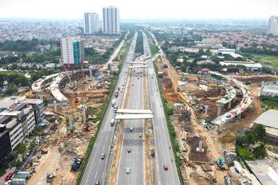 Toàn cảnh nút giao 2.400 tỷ đồng phía Tây Hà Nội nhìn từ trên cao