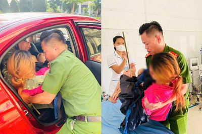 Công an hỗ trợ đưa hai mẹ con gặp tai nạn trên Quốc lộ 2 đi cấp cứu