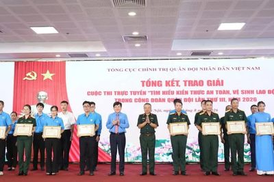 Trao giải cuộc thi 'Tìm hiểu kiến thức an toàn, vệ sinh lao động' trong Công đoàn Quân đội lần thứ III