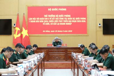 Thượng tướng Nguyễn Quang Ngọc làm việc với Quân khu 5