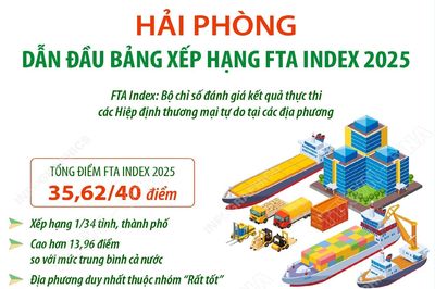 Hải Phòng dẫn đầu bảng xếp hạng FTA Index 2025