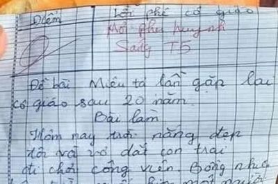 Tưởng tượng tình huống gặp lại cô giáo sau 20 năm, nam sinh viết bài văn khiến cô nổi giận đùng đùng