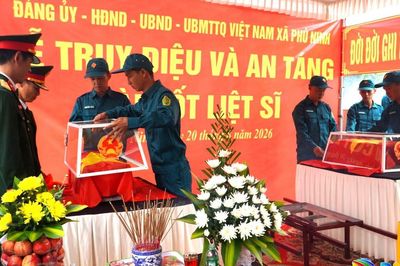 Xã Phú Ninh an táng 2 hài cốt liệt sĩ chưa xác định danh tính