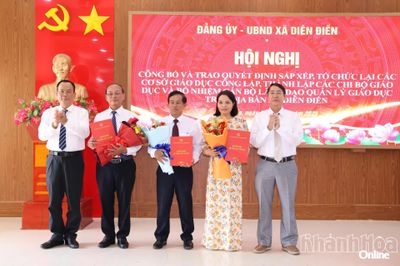 Xã Diên Điền công bố quyết định thành lập các cơ sở giáo dục và công tác cán bộ
