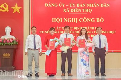 Xã Diên Thọ công bố quyết định thành lập các cơ sở giáo dục