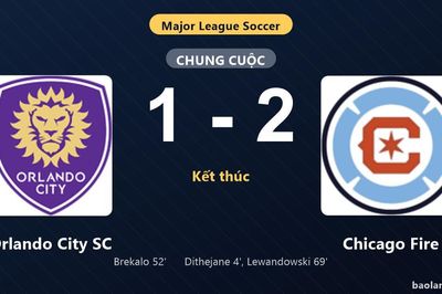 Thống kê trận đấu Orlando City SC 1-2 Chicago Fire: R. Lewandowski tỏa sáng, Chicago Fire giành trọn 3 điểm