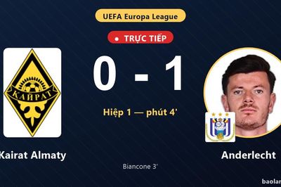 TRỰC TIẾPTrực tiếp Kairat Almaty vs Anderlecht: Anderlecht mở tỷ số