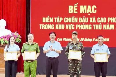 Xã Cao Phong tổ chức Diễn tập chiến đấu phòng thủ năm 2026