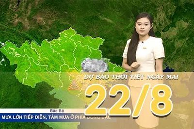 [Video] Dự báo thời tiết đêm nay và ngày mai ngày 22/8/2026: Áp thấp nhiệt đới di chuyển chậm trên Vịnh Bắc Bộ