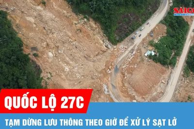 Khánh Hòa: Dừng lưu thông tạm thời theo giờ trên quốc lộ 27C để xử lý sạt lở