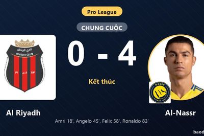 Thắng đậm Al Riyadh 4-0, Al-Nassr vươn lên ngôi nhì bảng Pro League