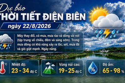 Bản tin Dự báo thời tiết ngày 22/8/2026